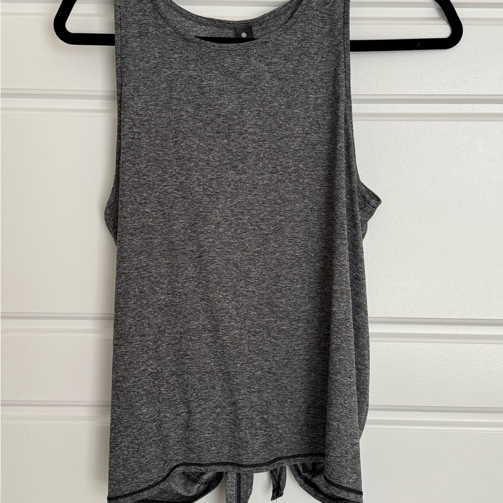 Yogalicious Gray Tie Back Muscle Tee